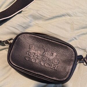 Coach Embossed Black Crossbody Bag